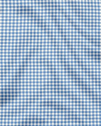 Gingham Check Dark Blue Cotton Shirt