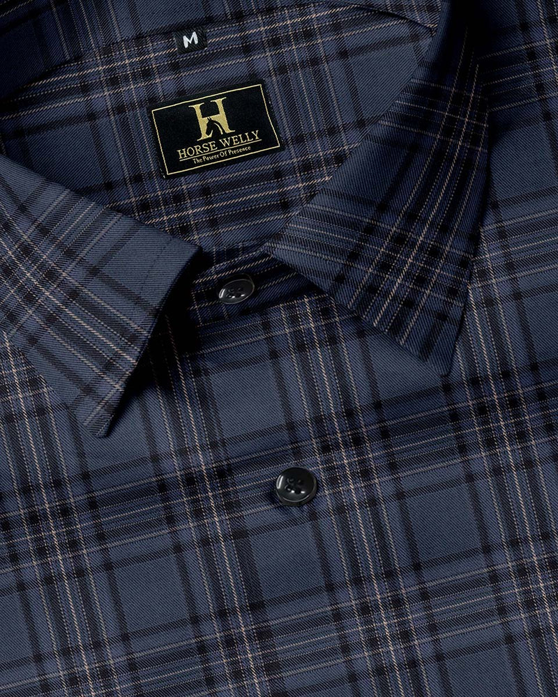 Green Blue Tartan Checks Premium Cotton Shirt