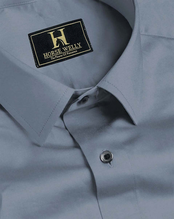 Grey Premium Cotton Luxury Formal Shirt For Men's