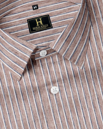Heritage Brown Stripe Linen Shirt