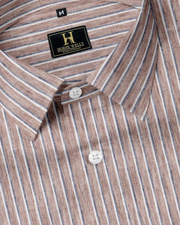 Heritage Brown Stripe Linen Shirt