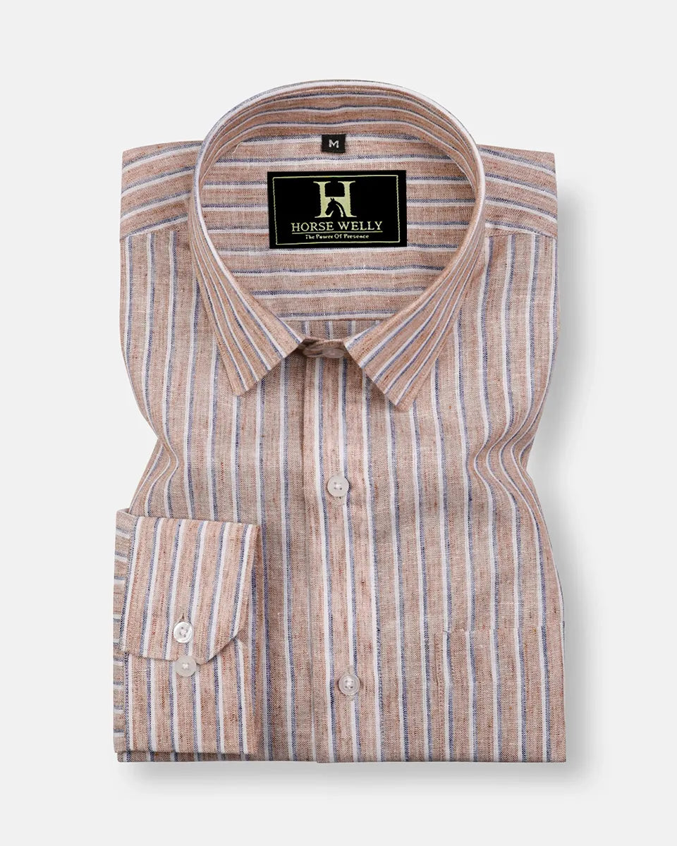 Heritage Brown Stripe Linen Shirt
