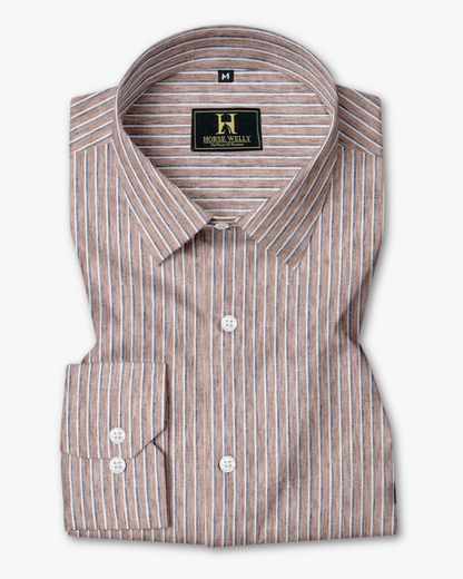 Heritage Brown Stripe Linen Shirt