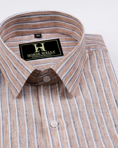 Heritage Brown Stripe Linen Shirt