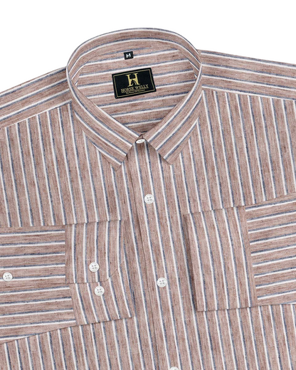 Heritage Brown Stripe Linen Shirt