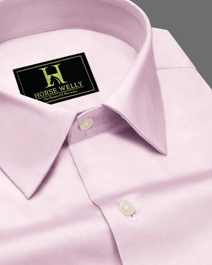 Horsewelly Pink Subtle Sheen Super Soft Premium Cotton Formal Shirt for Men