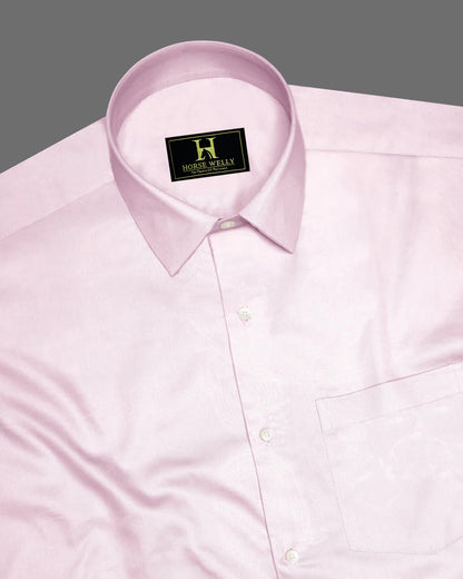 Horsewelly Pink Subtle Sheen Super Soft Premium Cotton Formal Shirt for Men