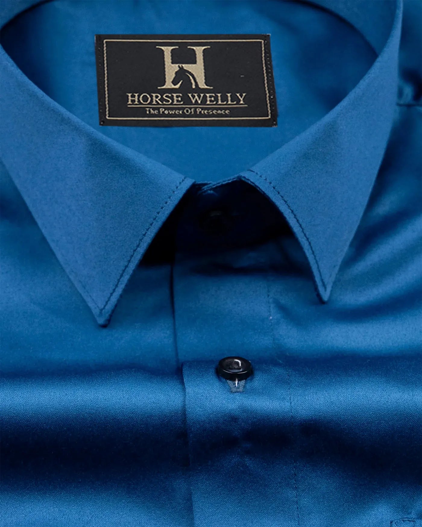 Imperial Blue Satin Formal Shirt