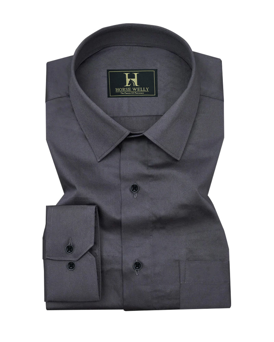 Iridium Gray Premium Satin Men's Shirt