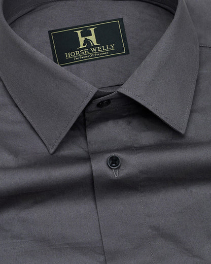 Iridium Gray Premium Satin Men's Shirt
