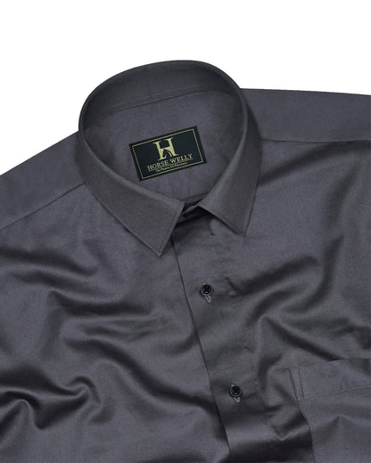 Iridium Gray Premium Satin Men's Shirt
