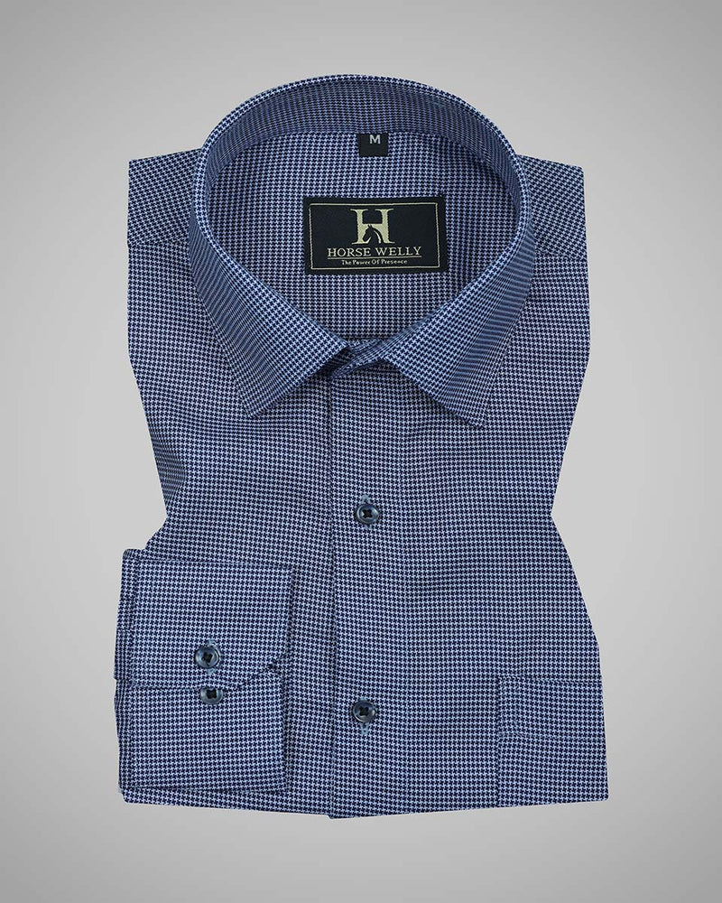 Kimberly Blue Amsler Dobby  Premium Cotton Shirt