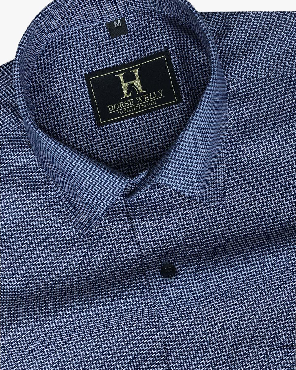 Kimberly Blue Amsler Dobby  Premium Cotton Shirt