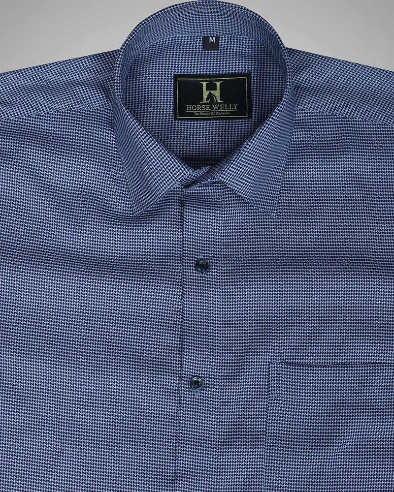 Kimberly Blue Amsler Dobby  Premium Cotton Shirt