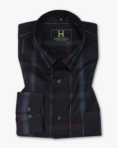 Kingsbury Wine Red Checked Premium Cotton Shirt