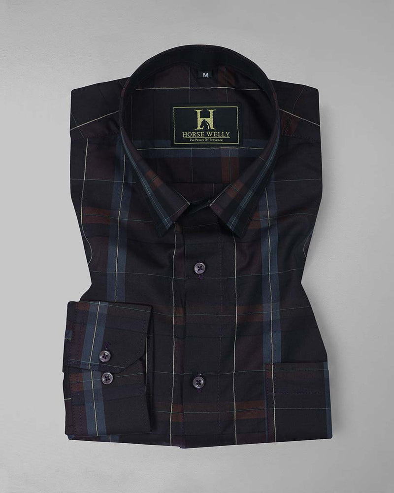 Kingsbury Wine Red Checked Premium Cotton Shirt