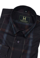 Kingsbury Wine Red Checked Premium Cotton Shirt