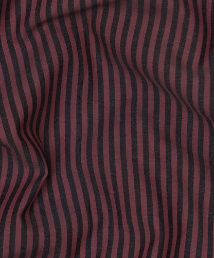 Lite Maroon Striped Classic Formal Cotton Shirt