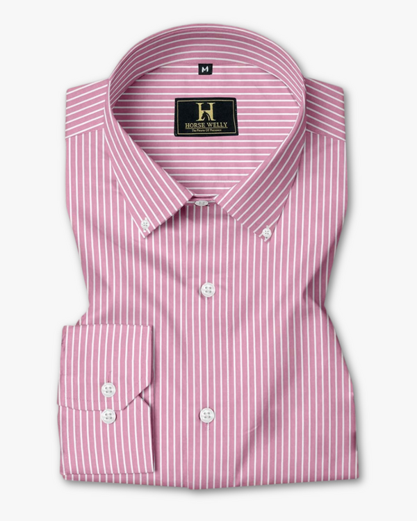 ManTire's Men's Formal Pink Stripe Soft Cotton Shirt