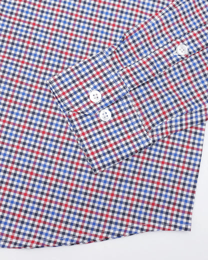 Multicolor Gingham Check Cotton Shirt
