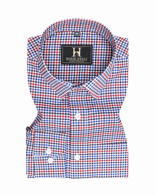 Multicolor Gingham Check Cotton Shirt