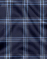 Navy Blue Tartan Checks Premium Cotton Shirt