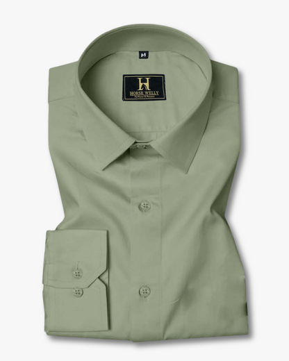 Olive green Regular Fit Formal Shirt For Men's