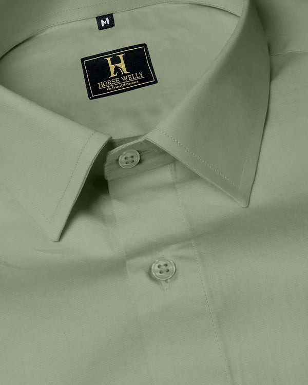 Olive green Regular Fit Formal Shirt For Men's