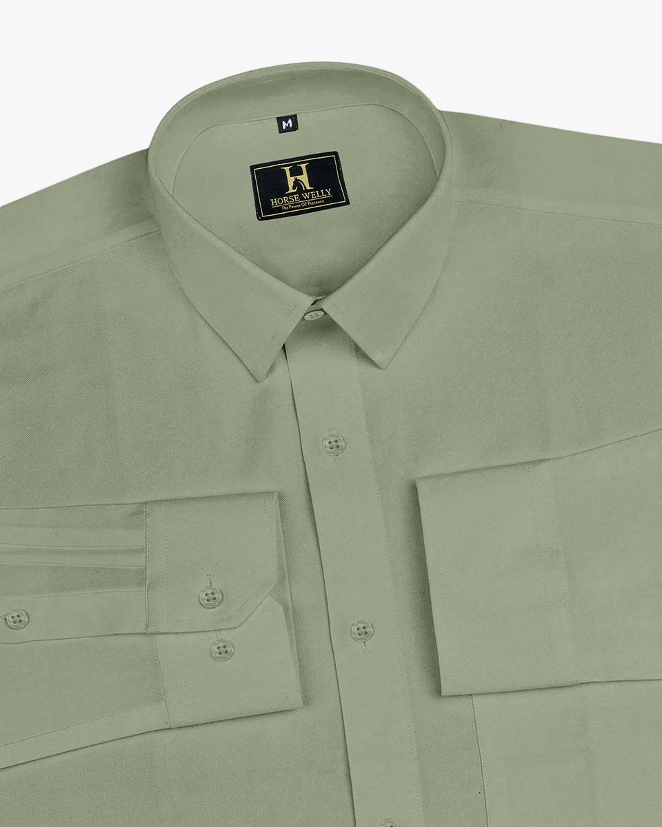 Olive green Regular Fit Formal Shirt For Men's