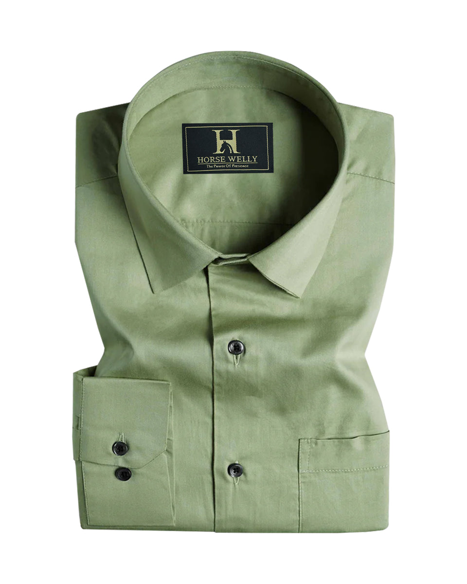 Pale Oyster Green Premium Satin Men's Shirt
