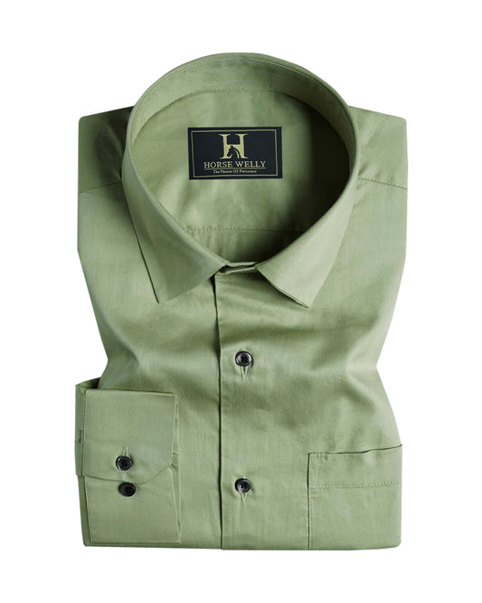 Pale Oyster Green Premium Satin Men's Shirt