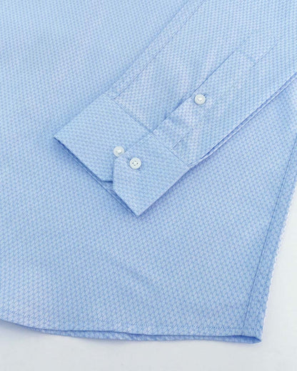 Pigeon Post Blue Dobby Textured Premium Cotton Designer Shirt