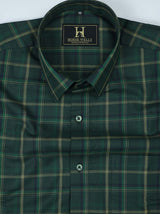 Plantation Green  With Gold Plaid Premium Cotton Shirt