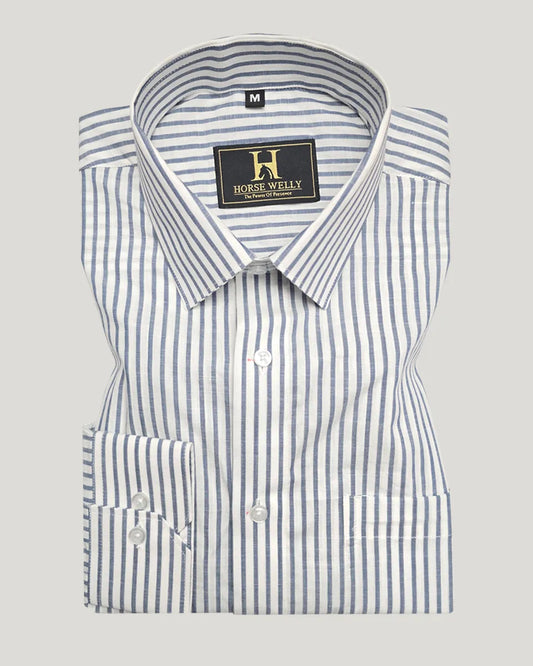Prolife Men Striped Formal Pigeon Gray Shirt