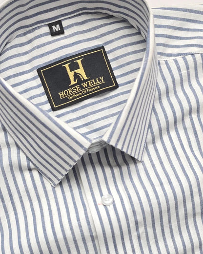 Prolife Men Striped Formal Pigeon Gray Shirt