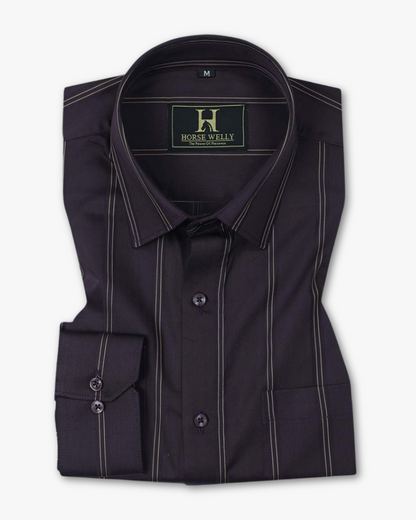 Sylvia Wine Stripes Fawn Men's Cotton Shirt