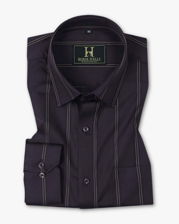 Sylvia Wine Stripes Fawn Men's Cotton Shirt