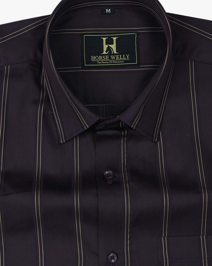 Sylvia Wine Stripes Fawn Men's Cotton Shirt