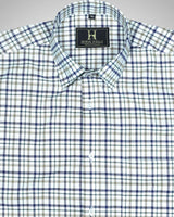 Tanner Dusky Blue Checks Oxford Cotton Shirt