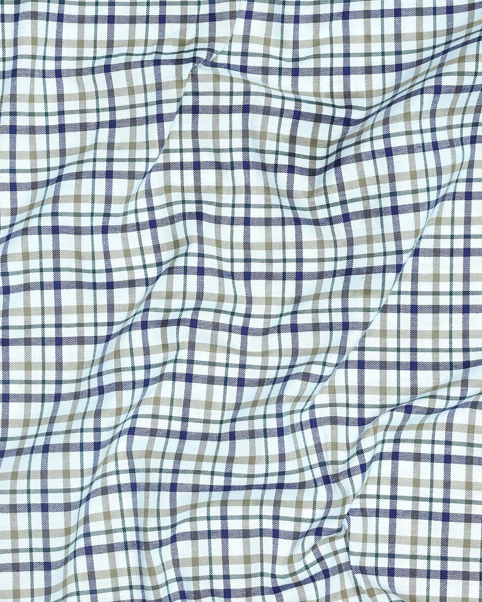 Tanner Dusky Blue Checks Oxford Cotton Shirt