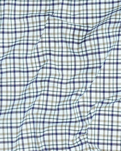 Tanner Dusky Blue Checks Oxford Cotton Shirt