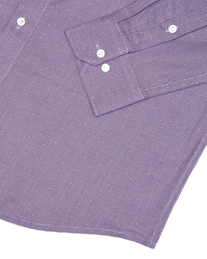 Wolin Purple With White Dobby Texture Cotton Shirt